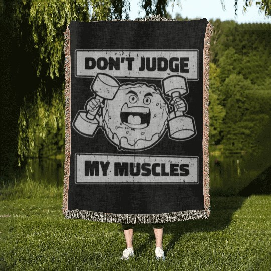 Fitness Donut Funny Donut Gym Woven Blankets