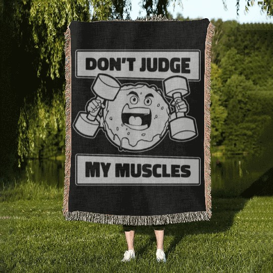 Fitness Donut Funny Donut Gym Woven Blankets