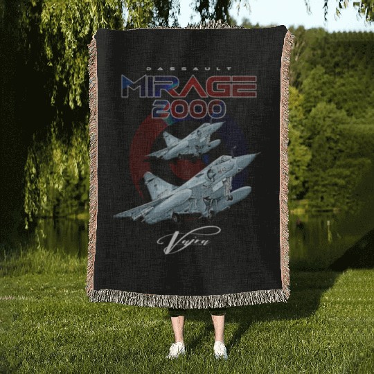 Dassault Mirage 2000 French Vintage Multi-Role Fig Woven Blankets