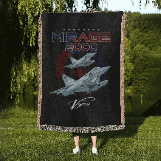 Dassault Mirage 2000 French Vintage Multi-Role Fig Woven Blankets