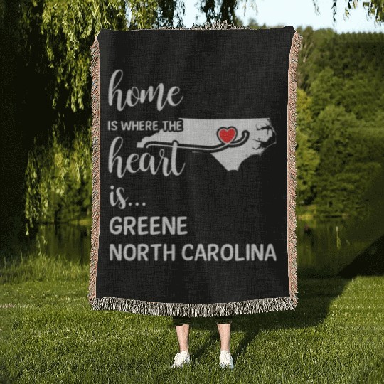 Greene County North Carolina Is Where My Heart Is Woven Blankets