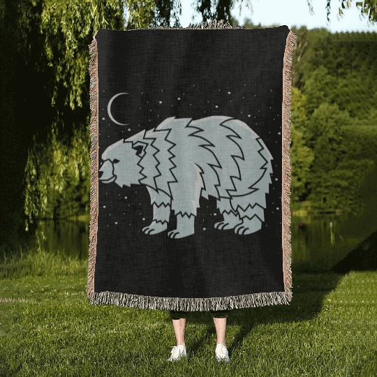 Tribal Polar Bear Indigenous Gift Woven Blankets