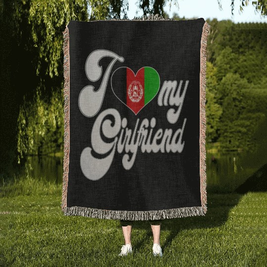AfghanI Love My Afghanistan Girlfriend Woven Blankets