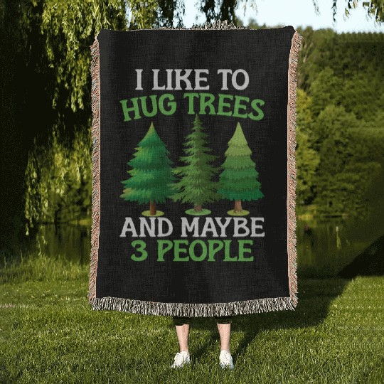 Tree Hugger Environmentalist Woven Blankets