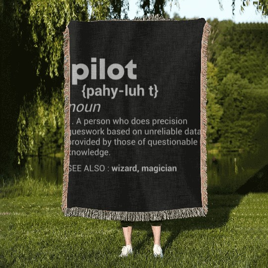 Pilot Definition Airplane Jet Aviation Woven Blankets