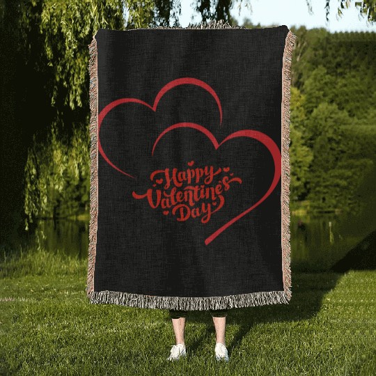 Happy Valentine's Day" Woven Blankets