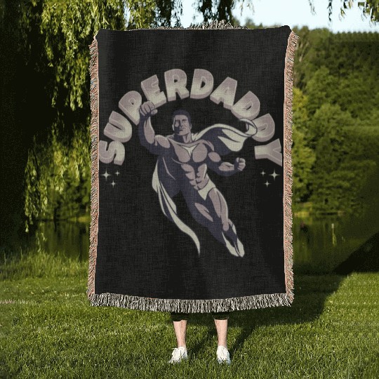 Superdaddy Dad Hero: Ideal Father's Day Gift Woven Blankets