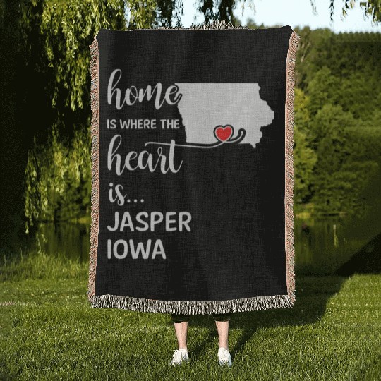 Jasper County Iowa Is Where My Heart Is Gift Woven Blankets