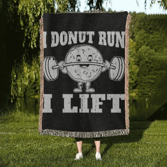 Fitness Donut Funny Donut Gym Woven Blankets