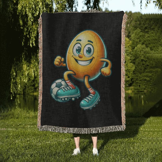 Easter egg football design, footballer Easter Woven Blankets