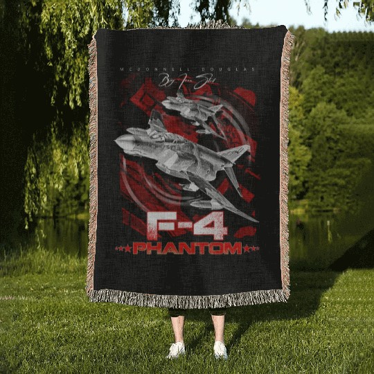 F-4 Phantom Us Air Force Fighter jet Woven Blankets