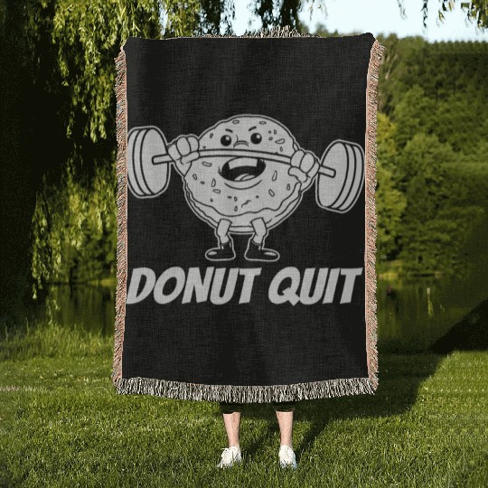 Fitness Donut Funny Donut Gym Woven Blankets