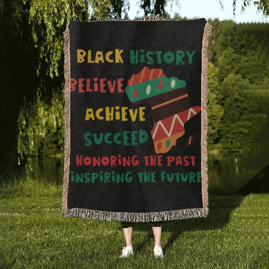 Honoring Past Inspiring Future Black History Month Woven Blankets