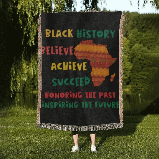 Honoring Past Inspiring Future Black History Month Woven Blankets