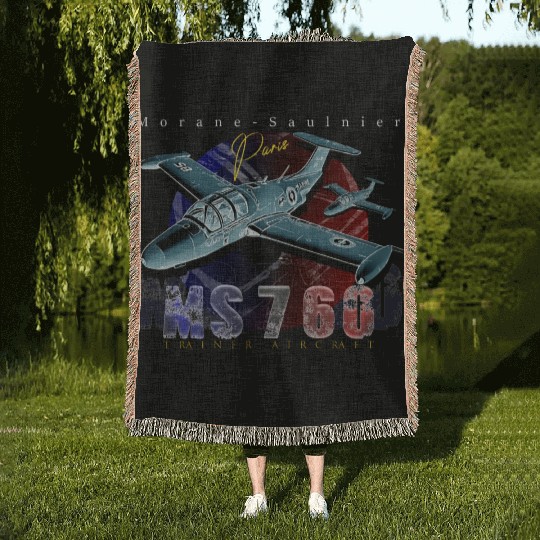 Morane-Saulnier MS760 Military Aircraft Woven Blankets