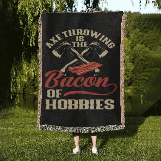 Axe Throwing Axe Throwing Bacon Sport Woven Blankets