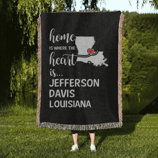 Jefferson Davis County Louisiana Is Where My Heart Woven Blankets