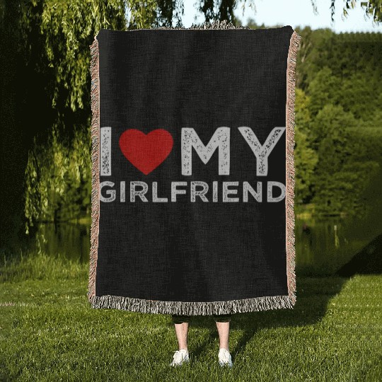 I Love My Friend I He My Friend I Love My Gf Woven Blankets