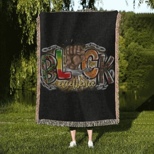 Black Excellence Woven Blankets