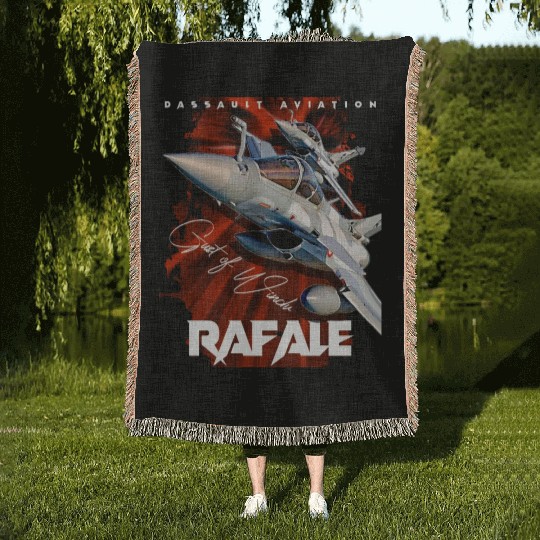 Dassault Rafale French Fighterjet Aircraft Woven Blankets