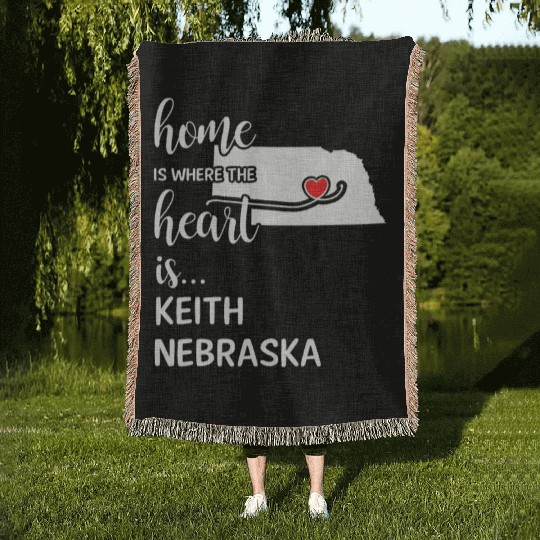 Keith County Nebraska Is Where My Heart Is Gift Woven Blankets