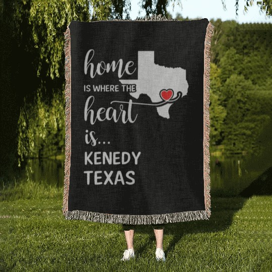 Kenedy County Texas Is Where My Heart Is Gift Woven Blankets
