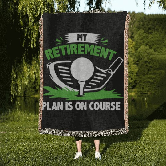 Golf Retirement Plan Woven Blankets