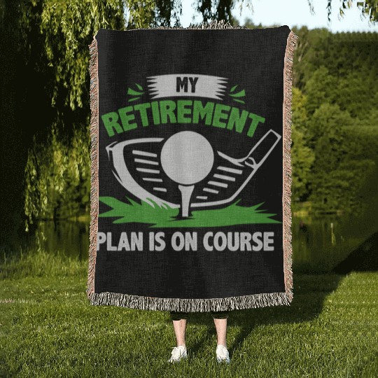 Golf Retirement Plan Woven Blankets
