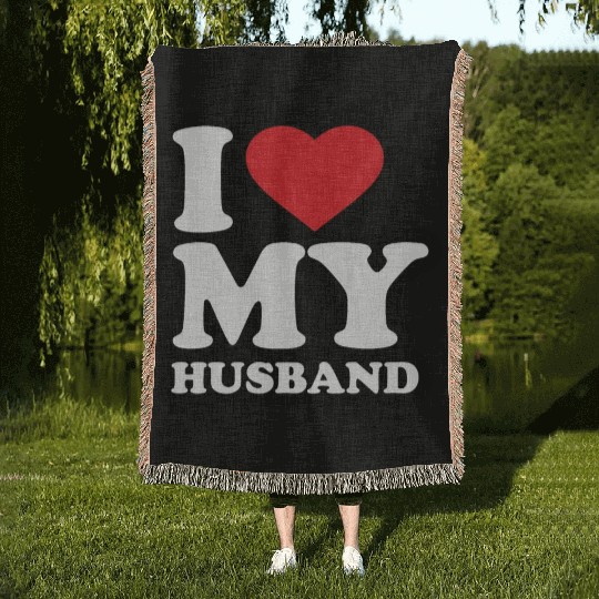 I love my husband Woven Blankets