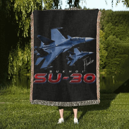 Sukhoi SU-30 Flanker Russian Fighterjet Woven Blankets