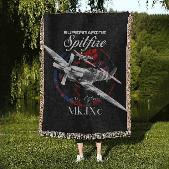 Supermarine Spitfire MK.IXc WW2 Fighter Plane Woven Blankets