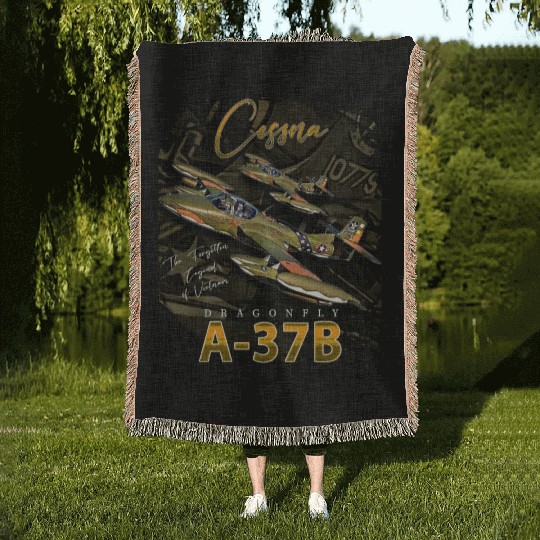 Cessna A-37 Dragonfly American Light Attack Plane Woven Blankets