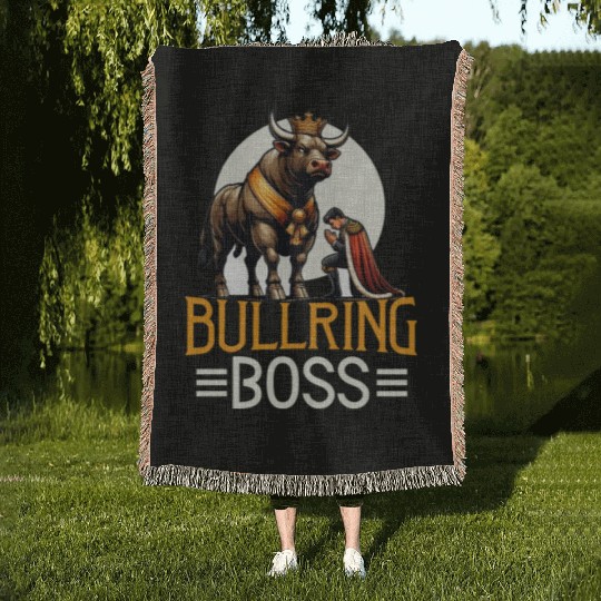 Rodeo Bull Riding Livestock Show Farmer Cattle Woven Blankets