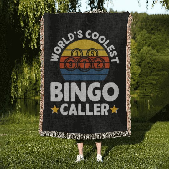 World s Coolest Bingo Caller Woven Blankets