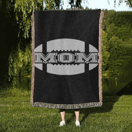 Ball White Football Mom Passion Is Gift Cool Woven Blankets