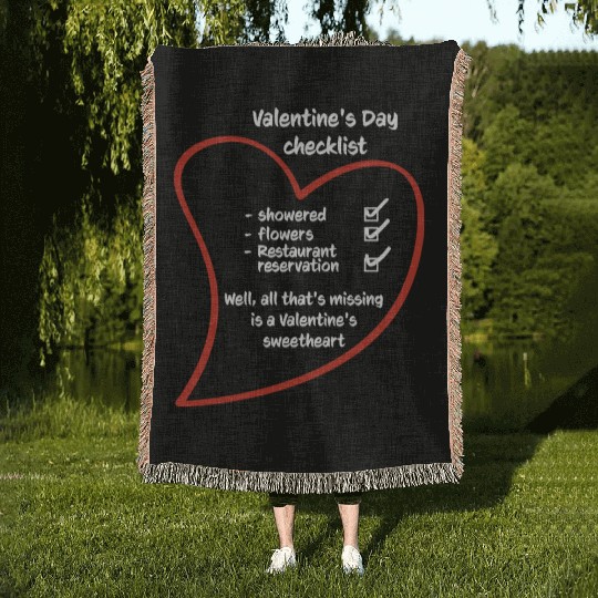 Romantic Love Heart Valentine's Day Couples Woven Blankets