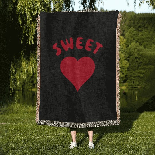 Sweet Valentine Valentine's Day Heart Cupid Wings Woven Blankets