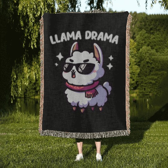 Llama Drama Dramatic Moments Woven Blankets