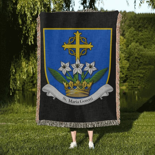 St Maria Goretti Lily Saints Catholic Purity Woven Blankets