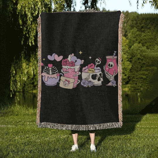 When You're Dead Inside But It's Valentine's Day Woven Blankets