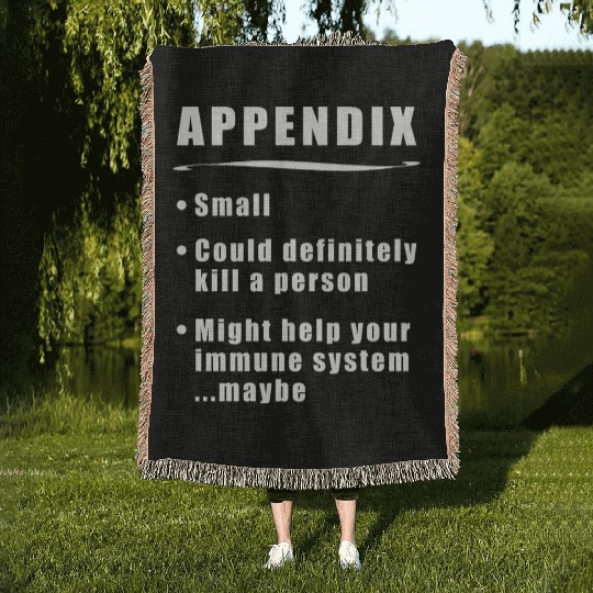 Appendicitis Appendix Definition bold Woven Blankets
