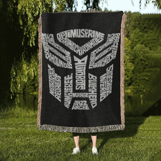 Trans formers Autobots Comics Typography Woven Blankets