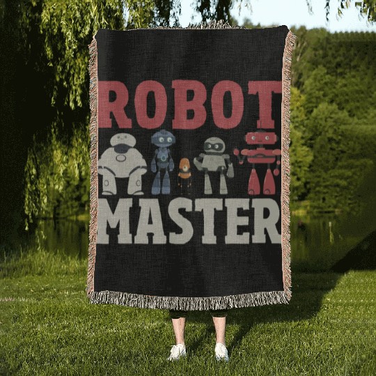 Robot Master Robots Engineer Robotics Woven Blankets