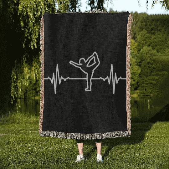 My Heart Beats For Yoga Woven Blankets