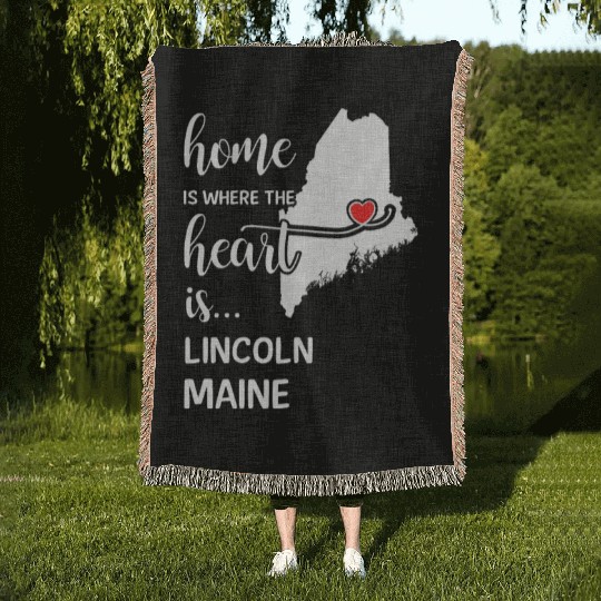 Lincoln County Maine Is Where My Heart Is Gift Woven Blankets