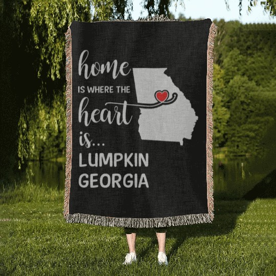 Lumpkin County Georgia Is Where My Heart Is Cool Woven Blankets