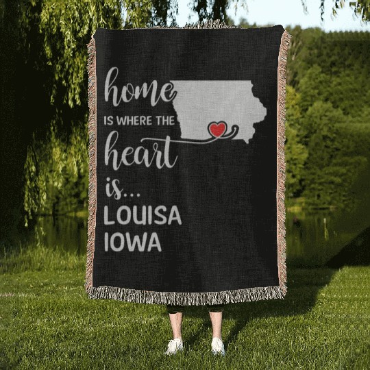 Louisa County Iowa Is Where My Heart Is Gift Woven Blankets