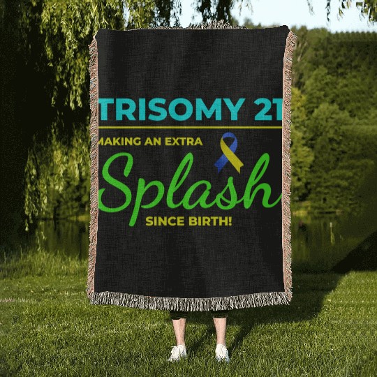 Down Syndrome Awareness Trisomy 21 Splash Woven Blankets