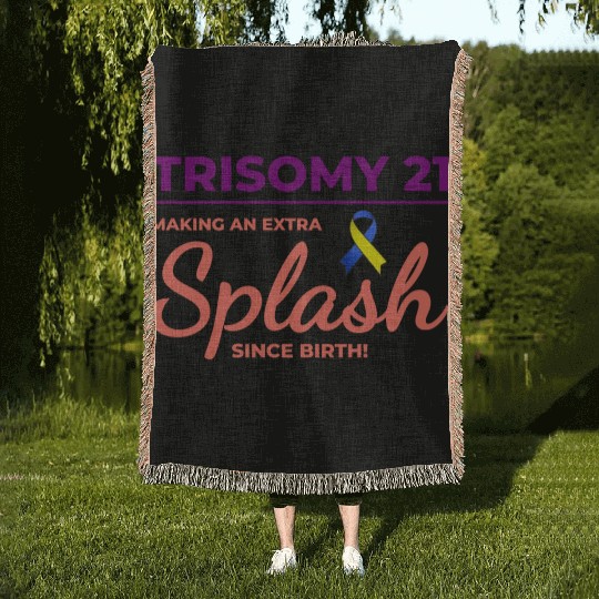 Down Syndrome Awareness Trisomy 21 Splash Woven Blankets