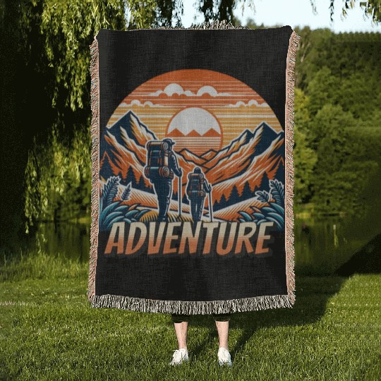 Hiking Outdoor Camping Adventure Woven Blankets